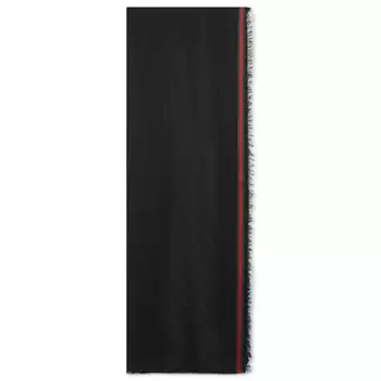Шарф с отделкой жаккардовой лентой Gg Gucci, черный
