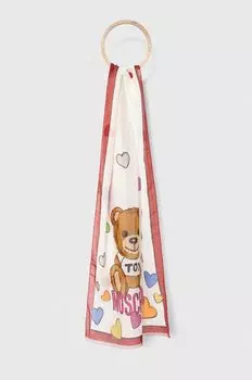 Шарф с оттенком шелка Moschino, белый