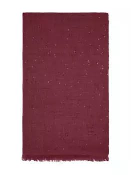 Шарф с пайетками и бахромой Brunello Cucinelli, красный