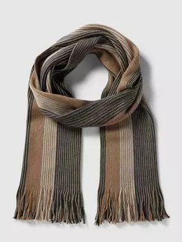 Шарф с полосатым узором Christian Berg, темно-серый