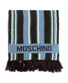 Шарф с полосатым узором Moschino, мультиколор