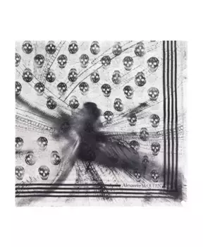 Шарф с принтом Alexander Mcqueen, белый