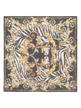 Шарф с принтом Animalier Barocco Versace Jeans Couture, черный