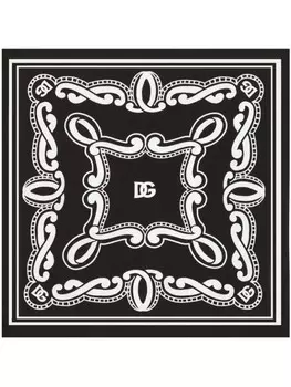 Шарф с принтом банданы Dolce & Gabbana, черный