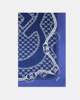 Шарф с принтом "цепи" LIUJO, синий
