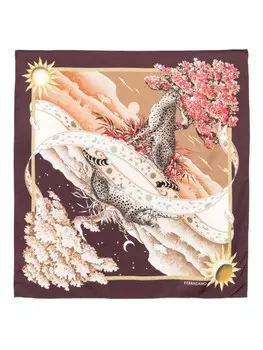 Шарф с принтом Day & Night Ferragamo, фиолетовый