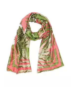Шарф с принтом "джунгли" Jungle leaf Olsen, зеленый