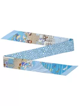 Шарф с принтом Ferragamo Atelier, серый