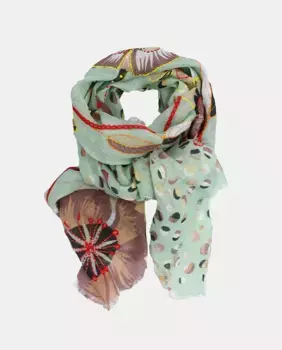 Шарф с принтом и вышивкой Storiatipic, цвет Verde Agua
