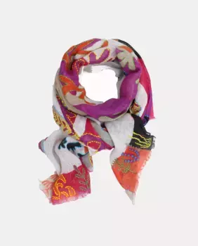 Шарф с принтом и вышивкой Storiatipic, пурпурный
