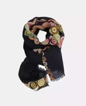 Шарф с принтом и вышивкой Storiatipic, тёмно-синий