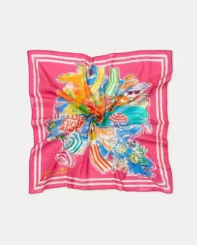 Шарф с принтом карты Tintoretto, цвет Buganvilla