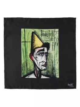 Шарф с принтом клоуна Prada Jojo, черный