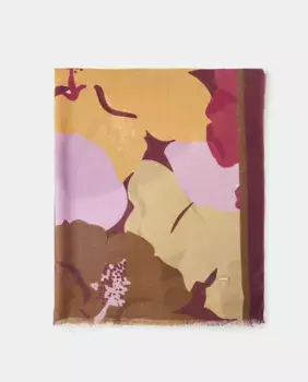 Шарф с принтом маков Latouche, цвет 291 Berenjena