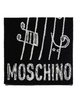 Шарф с принтом Moschino, черный