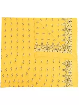 Шарф с принтом пейсли Saint Laurent, желтый