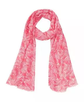 Шарф с принтом по всей поверхности и потертой окантовкой по краям Olsen, розовый