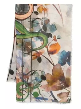 Шарф с принтом скрипичного ключа D'aniello, серый