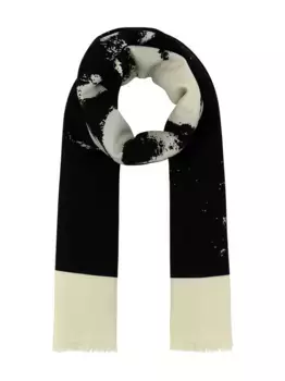 Шарф с принтом Skull Alexander McQueen, черный