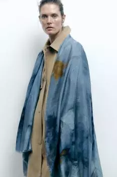 Шарф с принтом ZARA, синий