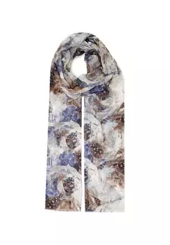 Шарф с ярким принтом HARPA, цвет Brown Blue One Size