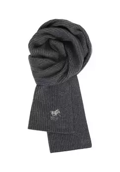 Шарф с ребристой структурой и вышивкой этикеток POLO SYLT, цвет Black Oyster Melange Oso