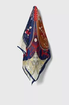 Шарф с шелком Answear Lab, темно-синий