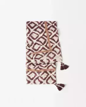 Шарф с строчкой и геометрическим принтом с кисточками Parfois, бордовый