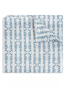 Шарф с текстовым принтом Tory Burch, белый
