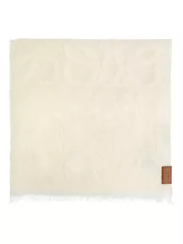 Шарф с тиснением в виде анаграммы LOEWE, белый