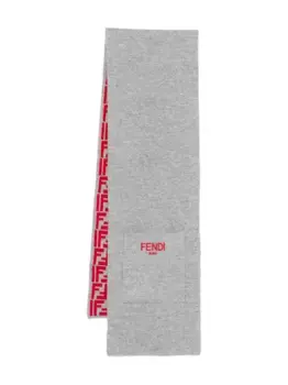 Шарф с узором FF FENDI KIDS, серый