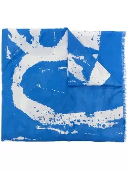 Шарф с узором Givenchy, синий