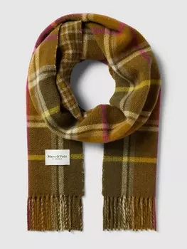 шарф с узором Glencheck Marc O'Polo, горчично-желтый