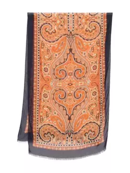 Шарф с узором пейсли ETRO, оранжевый