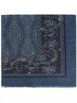 Шарф с узором пейсли ETRO, синий