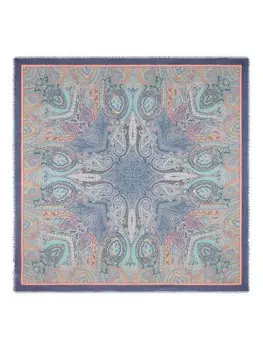 Шарф с узором пейсли ETRO, синий
