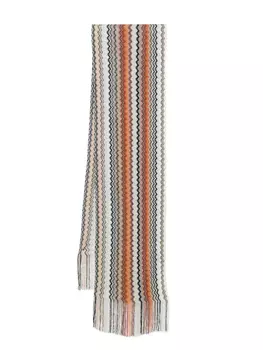 Шарф с узором зигзаг Missoni, коричневый