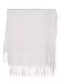 Шарф с вышитым логотипом GIORGIO ARMANI, серый