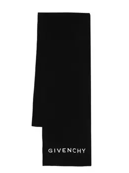 Шарф с вышитым логотипом Givenchy, черный