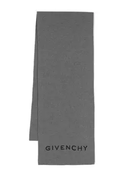 Шарф с вышитым логотипом Givenchy, серый