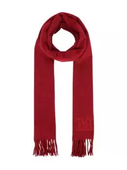 Шарф с вышитым логотипом MAX MARA, красный