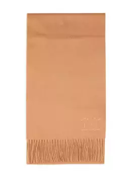 Шарф с вышитым логотипом MAX MARA, нейтральный