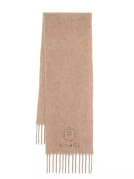 Шарф с вышитым логотипом Peserico, серый