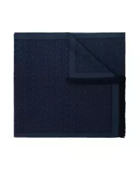 Шарф с вышитым логотипом Salvatore Ferragamo, синий