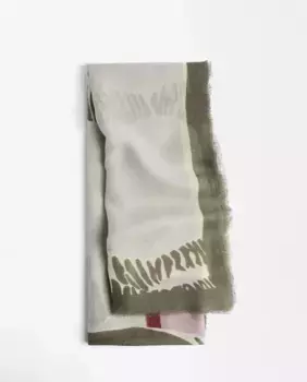 Шарф с вышивкой и анималистичным принтом Parfois, светло-серый