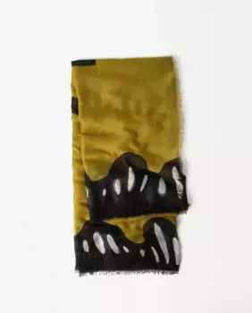 Шарф с вышивкой и цветочным принтом Parfois, горчичный