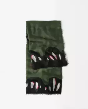 Шарф с вышивкой и цветочным принтом Parfois, цвет Kaki