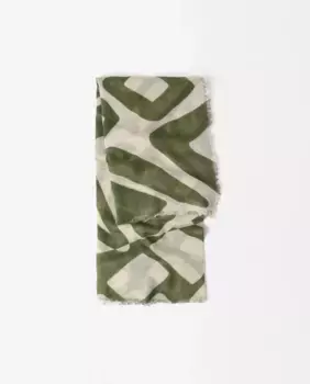 Шарф с вышивкой и геометрическим принтом Parfois, цвет Kaki