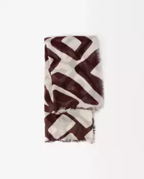 Шарф с вышивкой и геометрическим принтом Parfois, бордовый