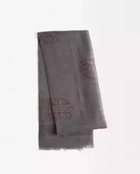 Шарф с вышивкой и принтом Parfois, серый